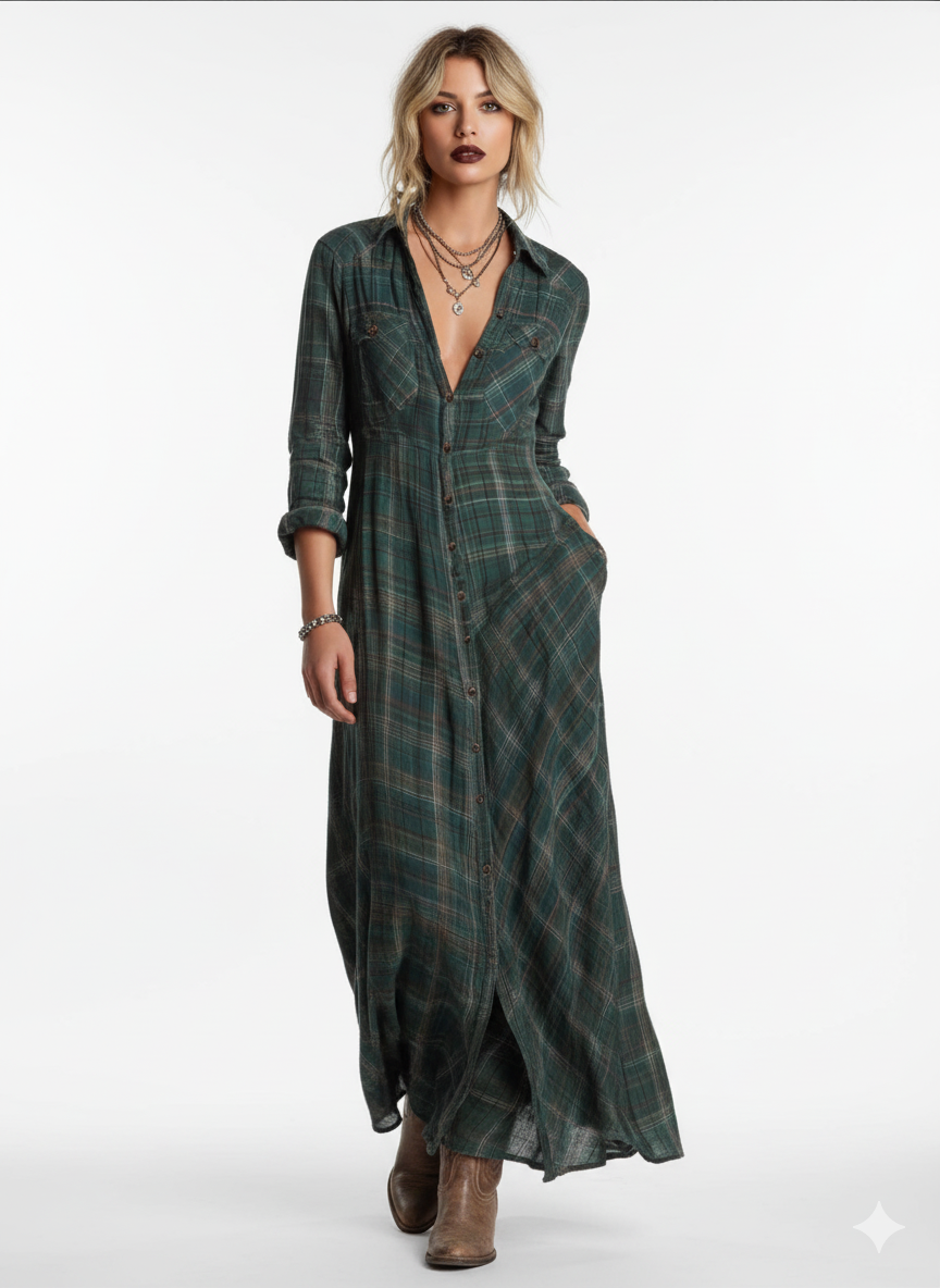 Stellaine | Robe Bohème à Carreaux